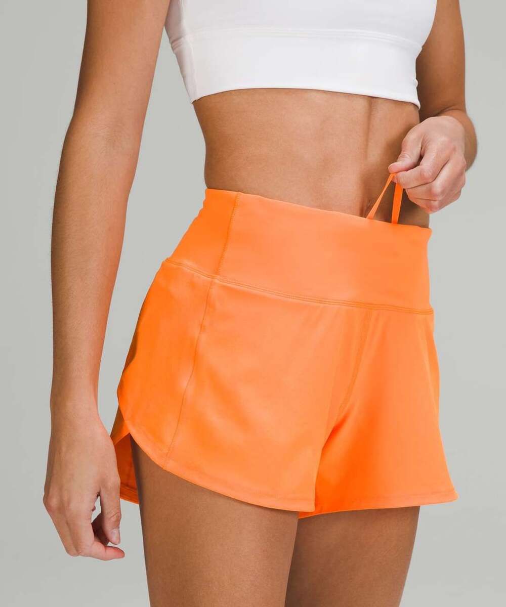 Lululemon Speed Up Mid-Rise Lined Short Size 14 Orange